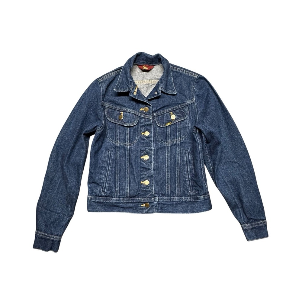 VTG Ms Lee Denim Jean Trucker Jacket Womens Small Made In USA 80's Western Blue